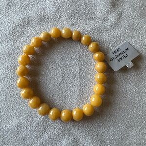 Elegant Yellow Burmese Jadeite Beaded Bracelet